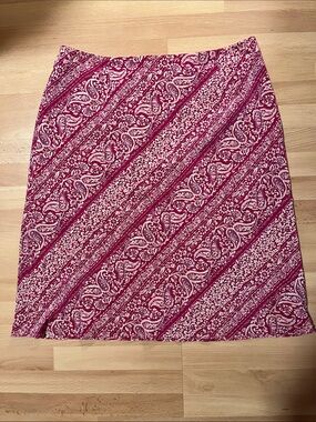 Ann Taylor Women’s Pink Paisley A-Line Silk Skirt